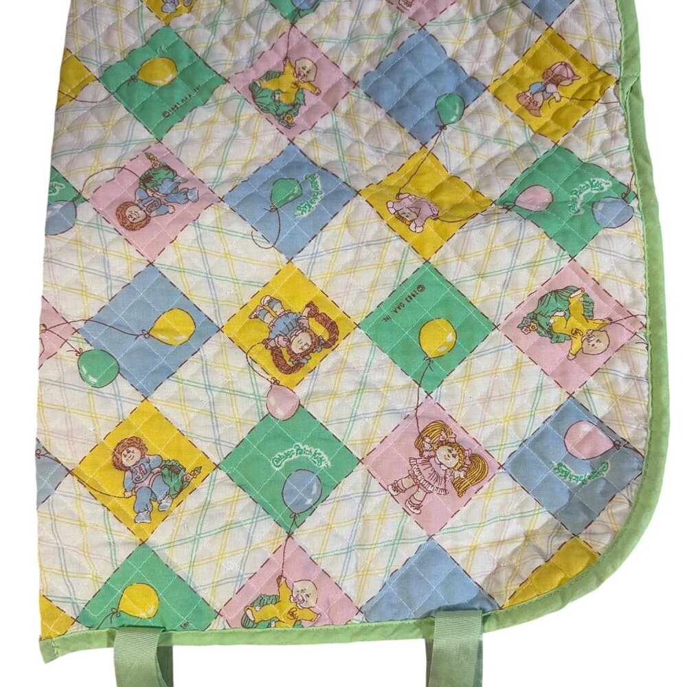 Vintage 1983 Cabbage Patch Kids Quilted Doll Sleeping Bag With Pastel Pattern & - Picture 6 of 12